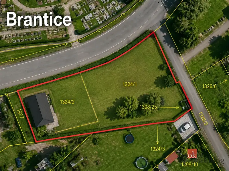 Prodej stavebního pozemku 1227 m², Brantice – náhled fotky 2