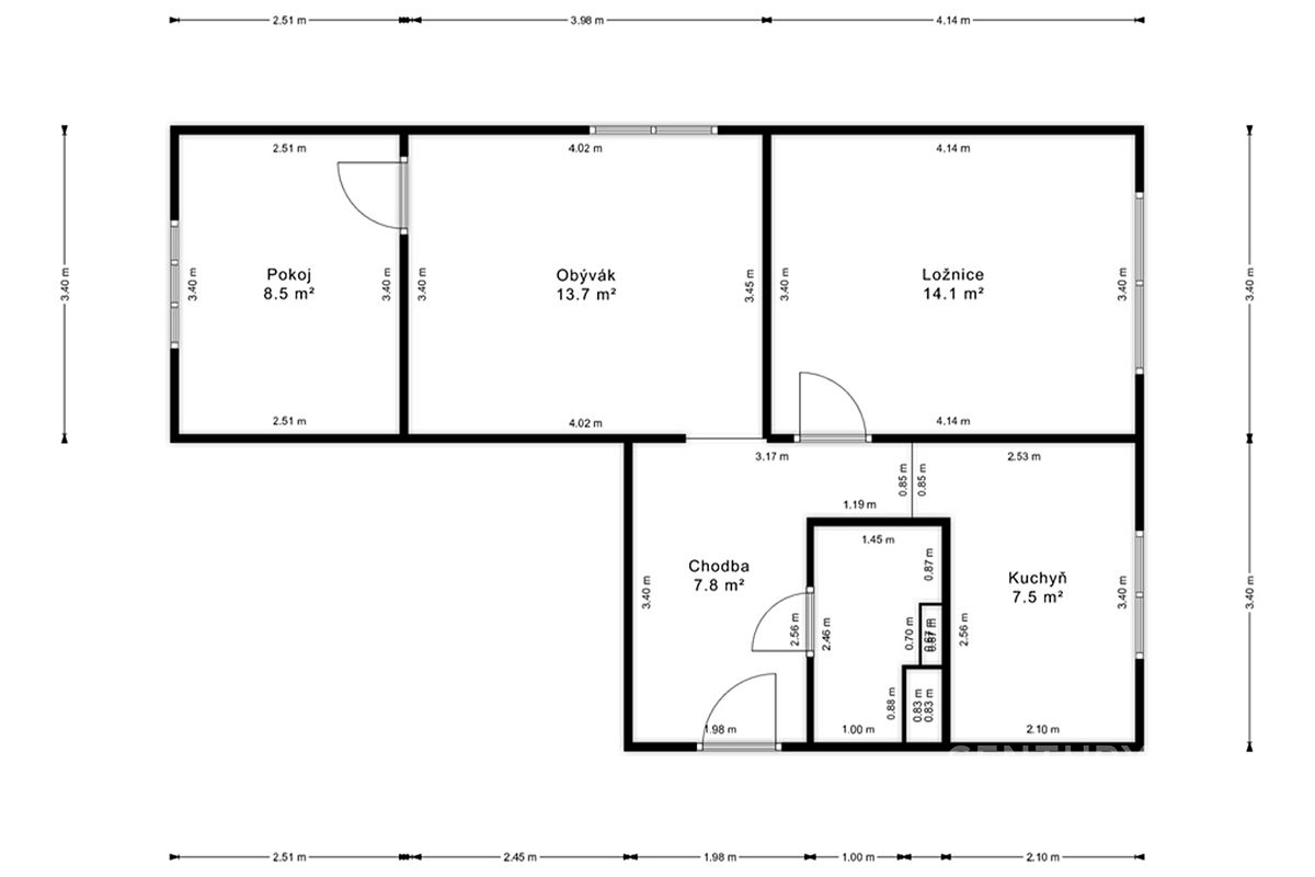 Pronájem bytu 3+1 56 m² – fotografie 3