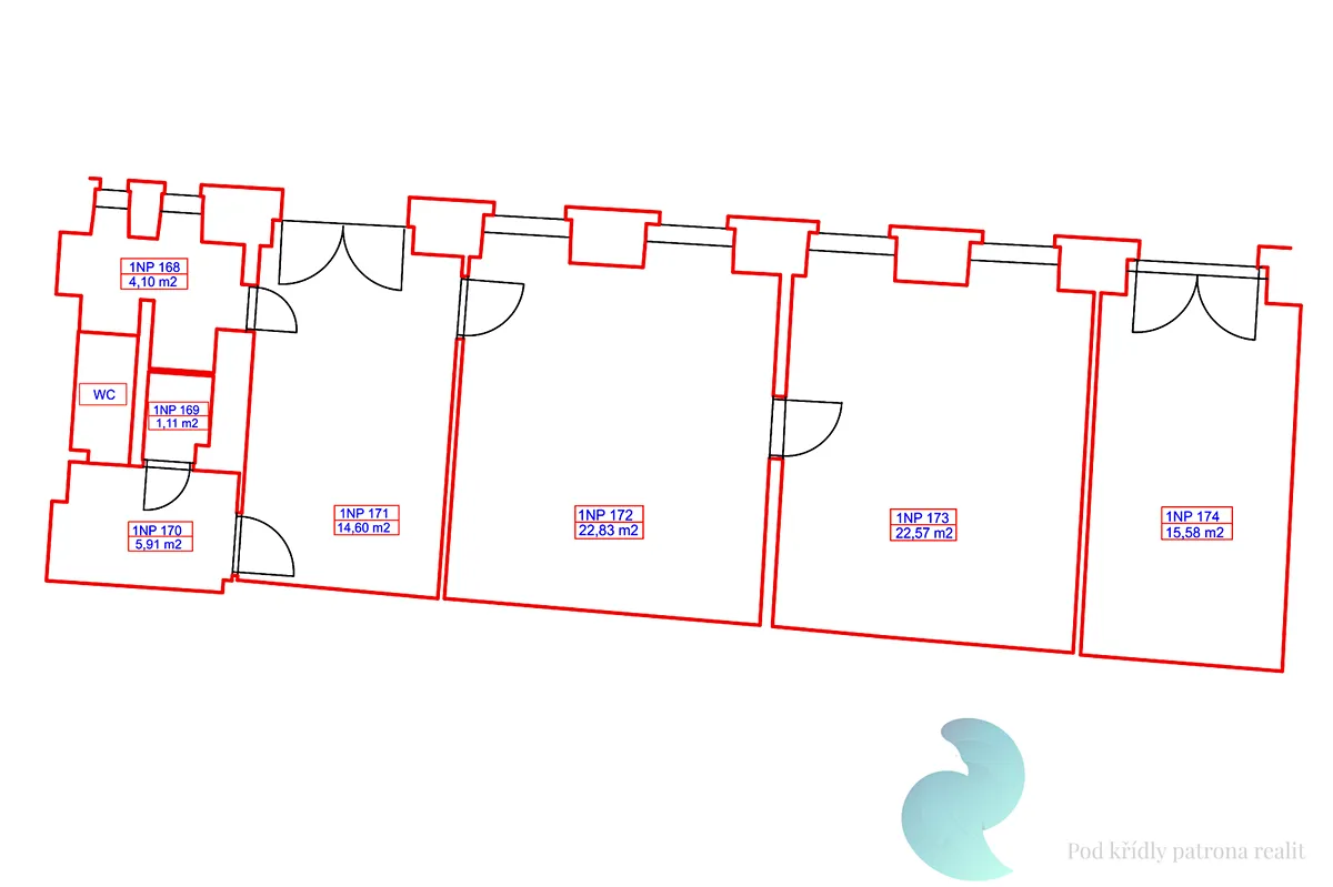 Pronájem kanceláře 76 m² – pohled 3