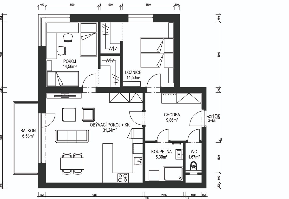 Prodej bytu 3+kk 82 m² – fotografie 3
