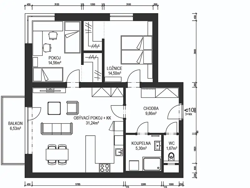 Prodej bytu 3+kk 82 m², Ústí nad Orlicí – náhled fotky 3
