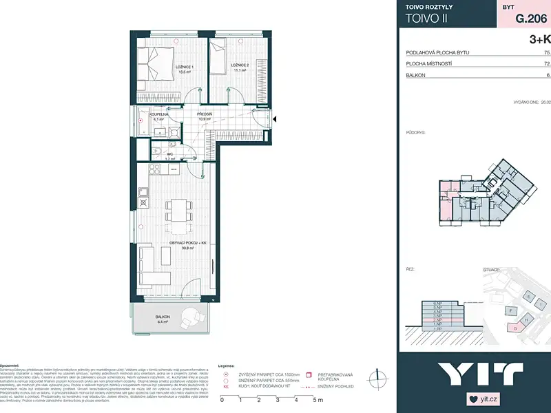 Prodej bytu 3+kk 72 m², Praha – náhled fotky 2