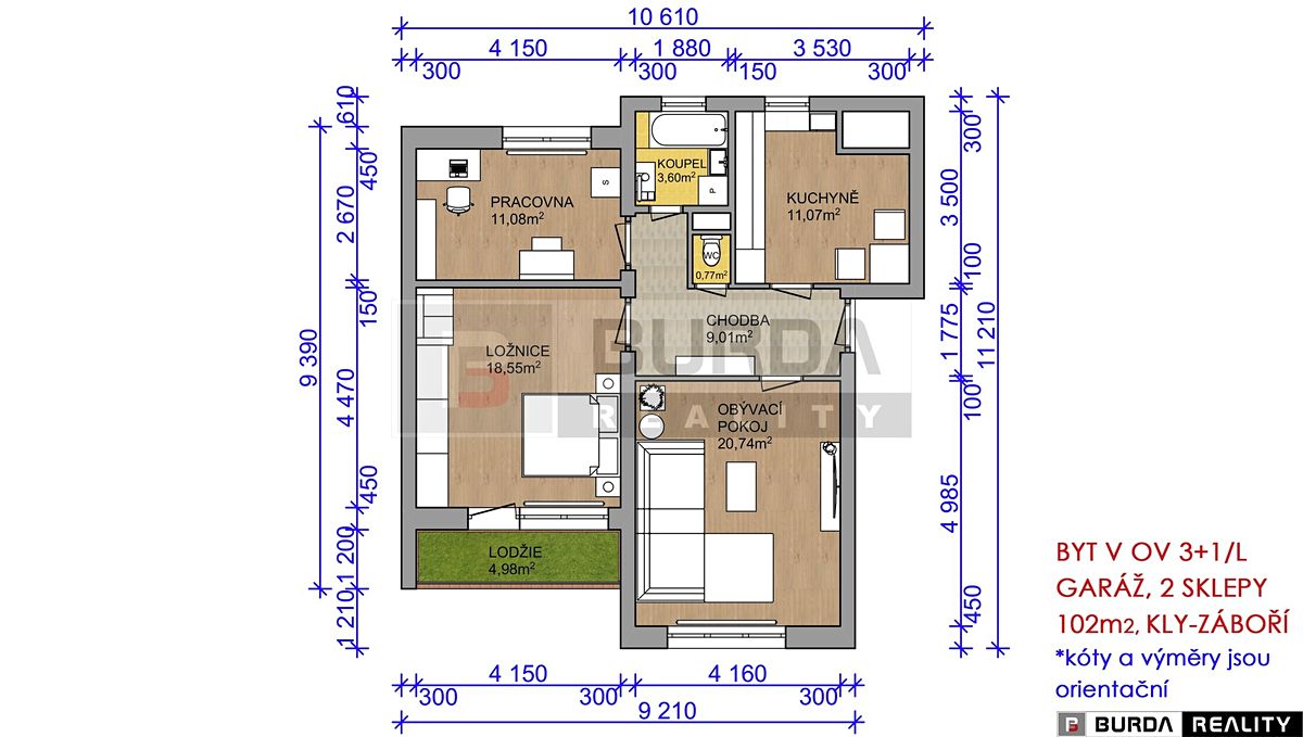Prodej bytu 3+1 102 m² – fotografie 3