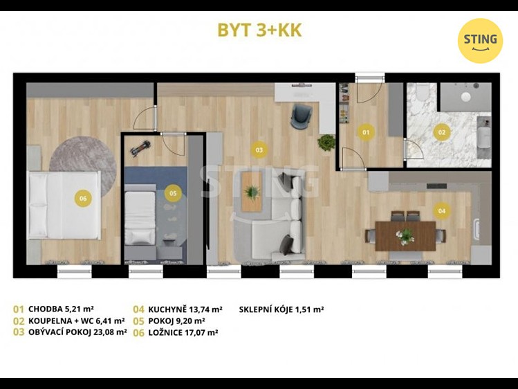 Wohnung 3+kk zur Miete, 72 m² (9 von 15)