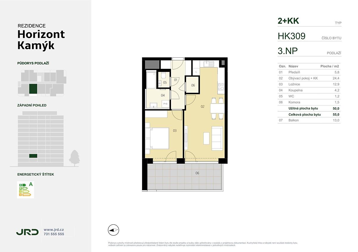 Prodej bytu 2+kk 55 m² – fotografie 3