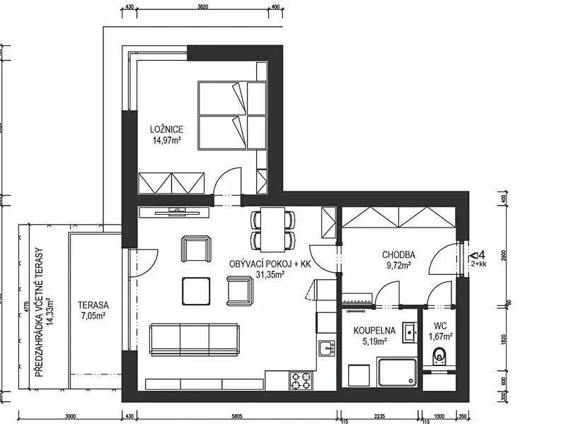 Prodej bytu 2+kk 66 m², Ústí nad Orlicí – náhled fotky 2