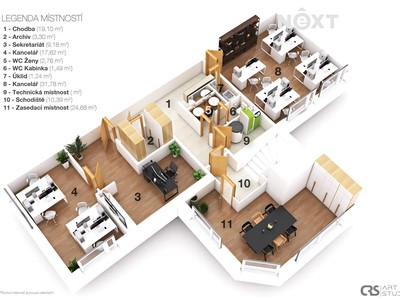Pronájem kanceláře 42 m²