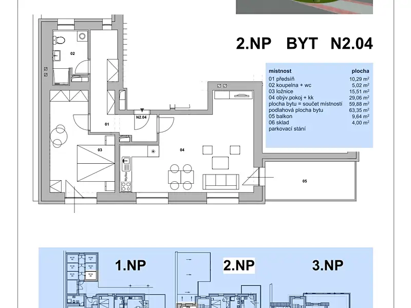 Prodej bytu 2+kk 63 m², Třemošná – náhled fotky 2