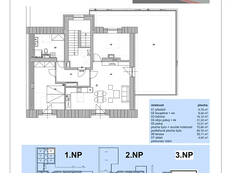 Prodej bytu 3+kk 80 m², Třemošná – náhled fotky 2