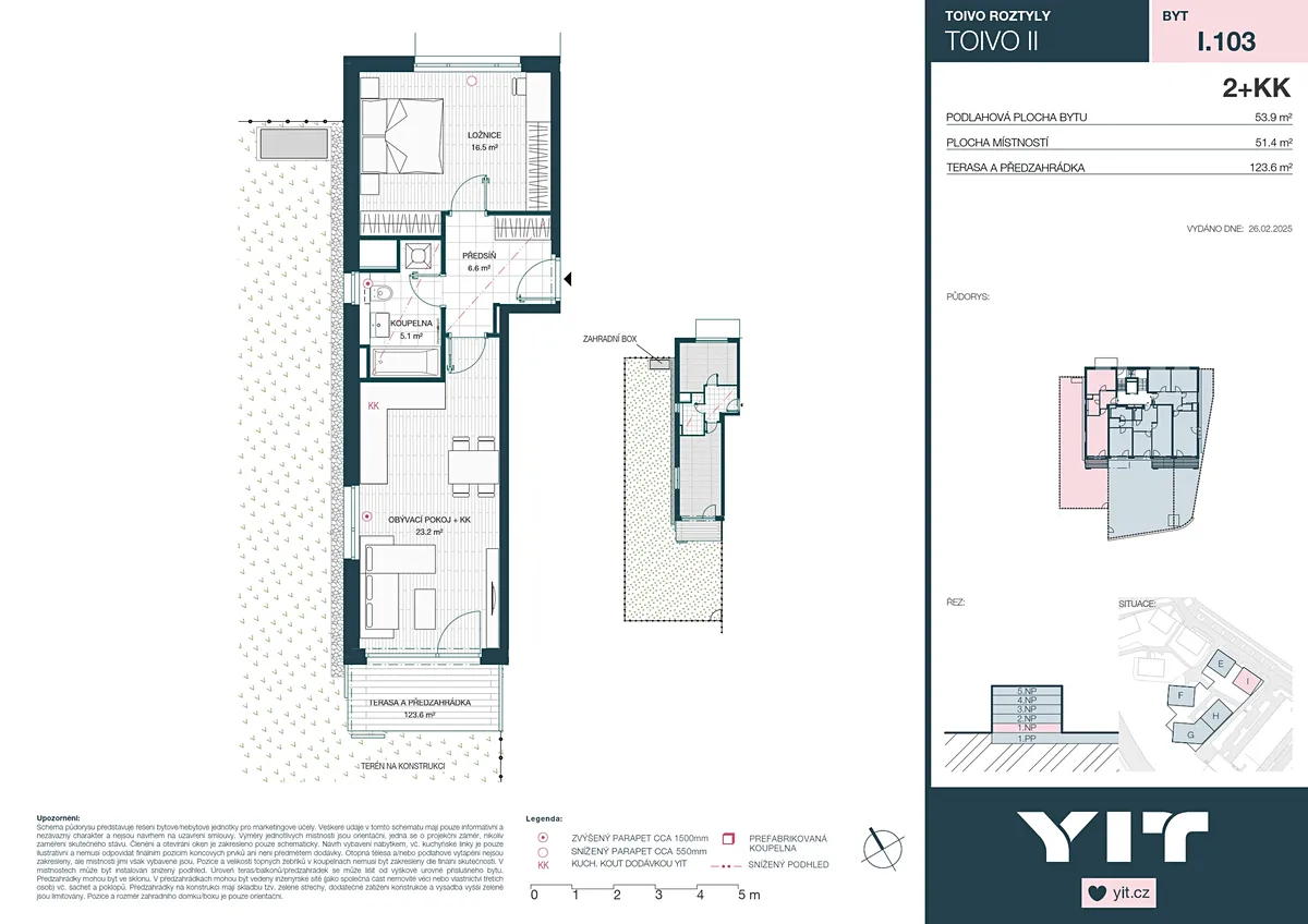 Prodej bytu 2+kk 51 m² – pohled 2