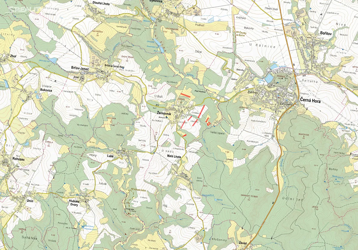 Prodej pole 5300 m² – pohled 2