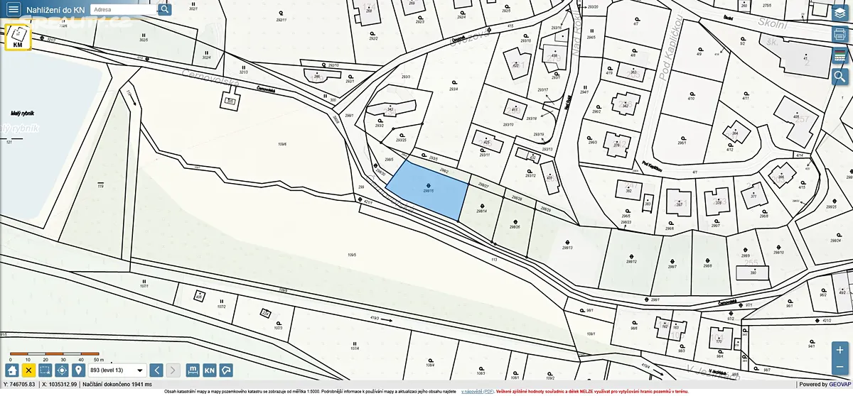 Prodej stavebního pozemku 1032 m², Únětice