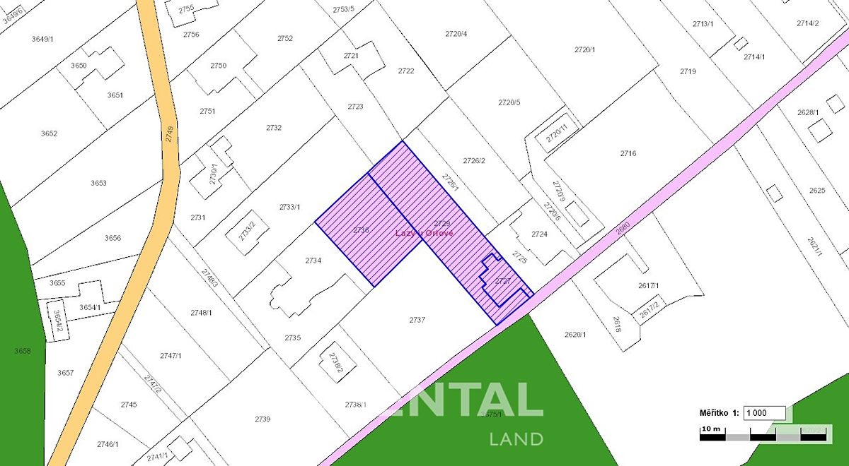 Prodej stavebního pozemku 2540 m² – fotografie 3