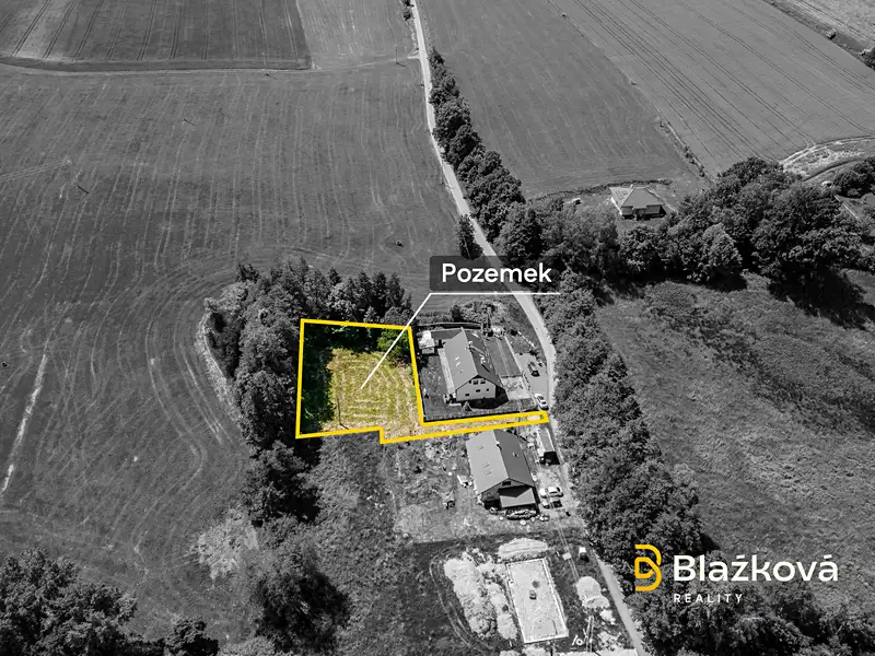 Prodej stavebního pozemku 1528 m², Raškovice – náhled fotky 2