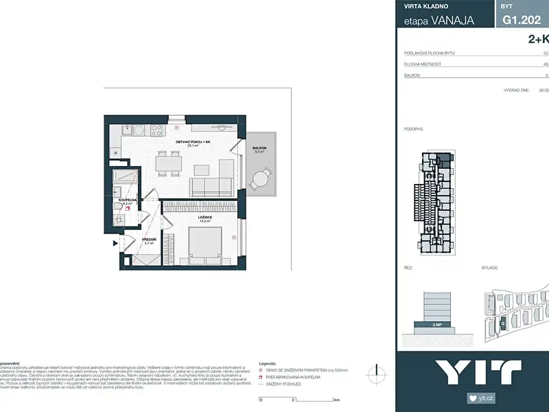 Prodej bytu 2+kk 49 m², Kladno – náhled fotky 2