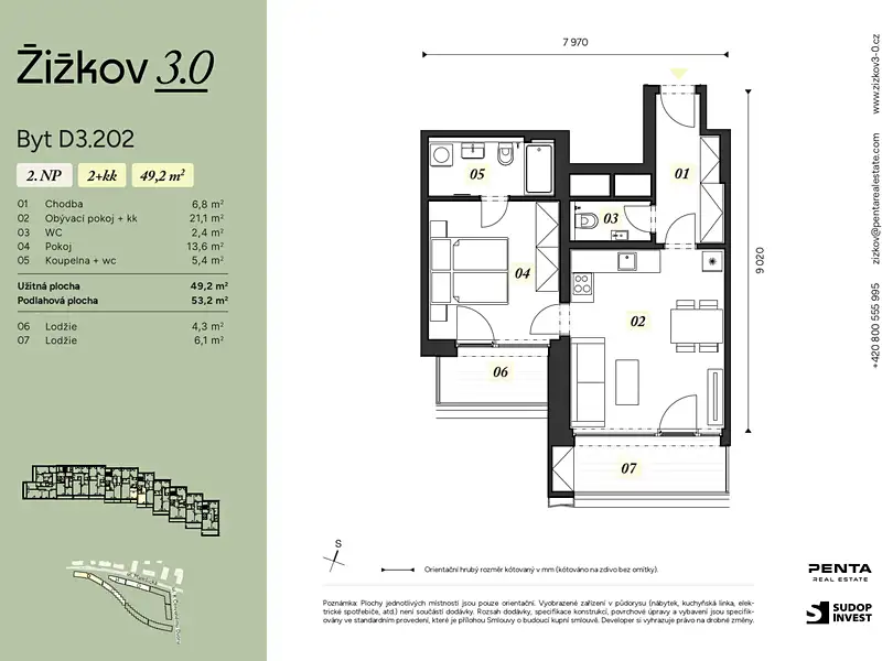 Prodej bytu 2+kk 49 m², Praha – náhled fotky 2