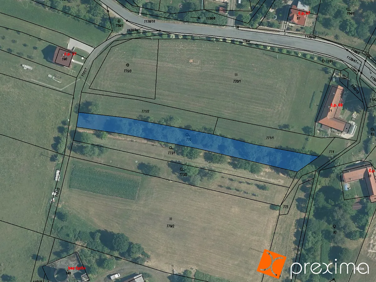 Prodej podílu 3/8 zahrady 591 m²