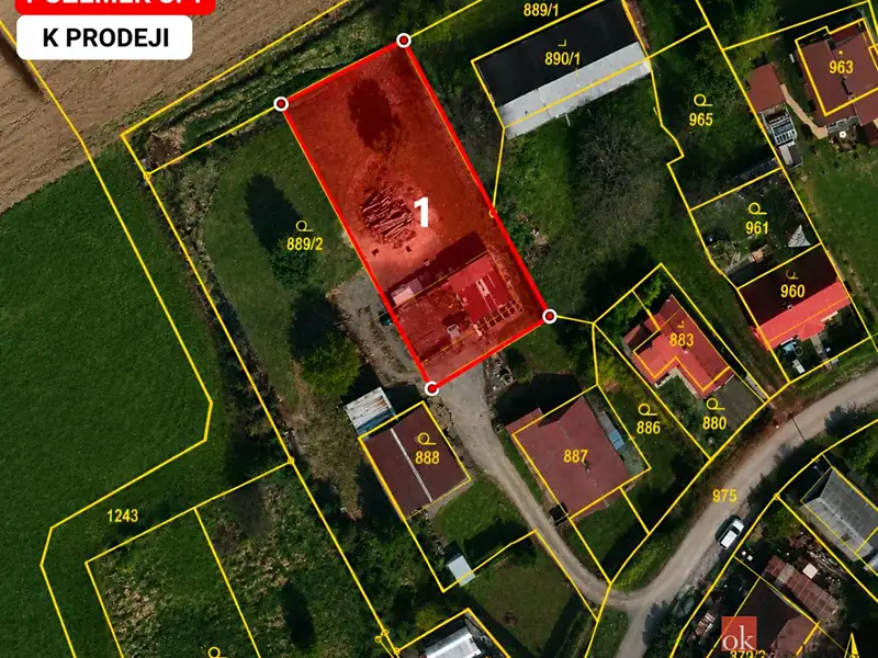 Prodej stavebního pozemku 1623 m², Zátor – náhled fotky 2