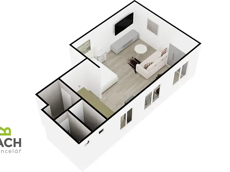Pronájem bytu 1+kk 38 m², Náchod – náhled fotky 3