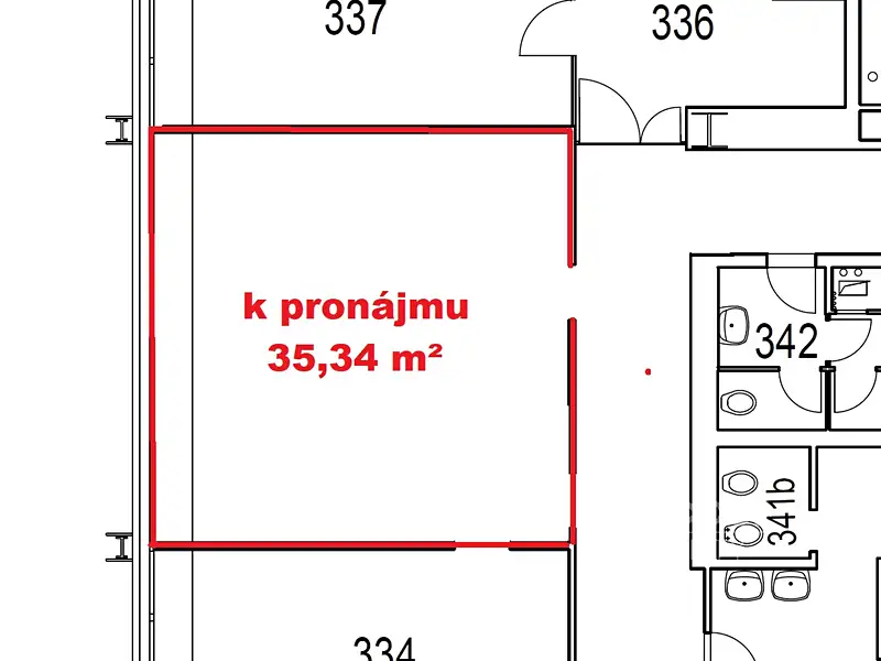 Pronájem kanceláře 35 m², Praha – náhled fotky 3