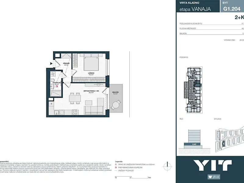 Prodej bytu 2+kk 48 m², Kladno – náhled fotky 2