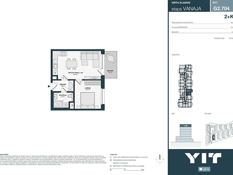 Prodej bytu 2+kk 43 m², Kladno – náhled fotky 2
