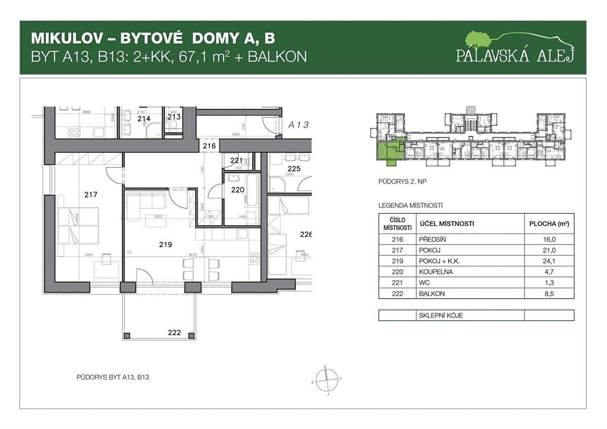 Pronájem bytu 2+kk 67 m² – fotografie 3