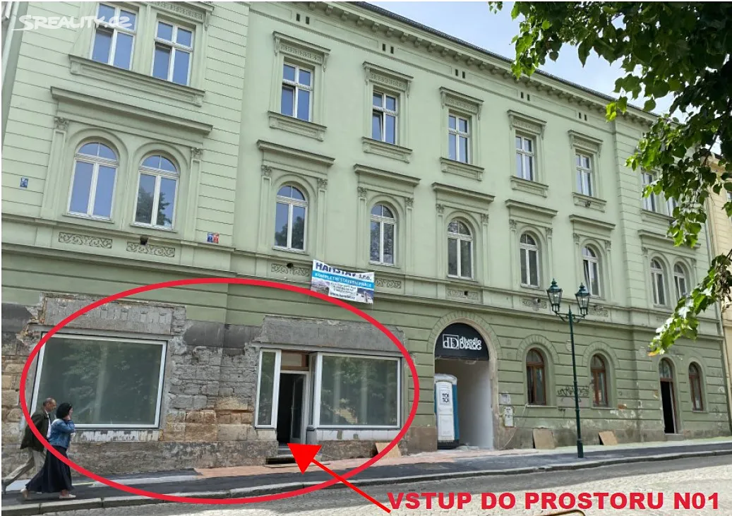 Pronájem obchodního prostoru 121 m², Smetanovy sady