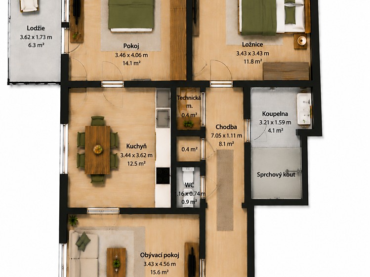 Квартира 3+1 на продаж, 80 м² (12 з 12)