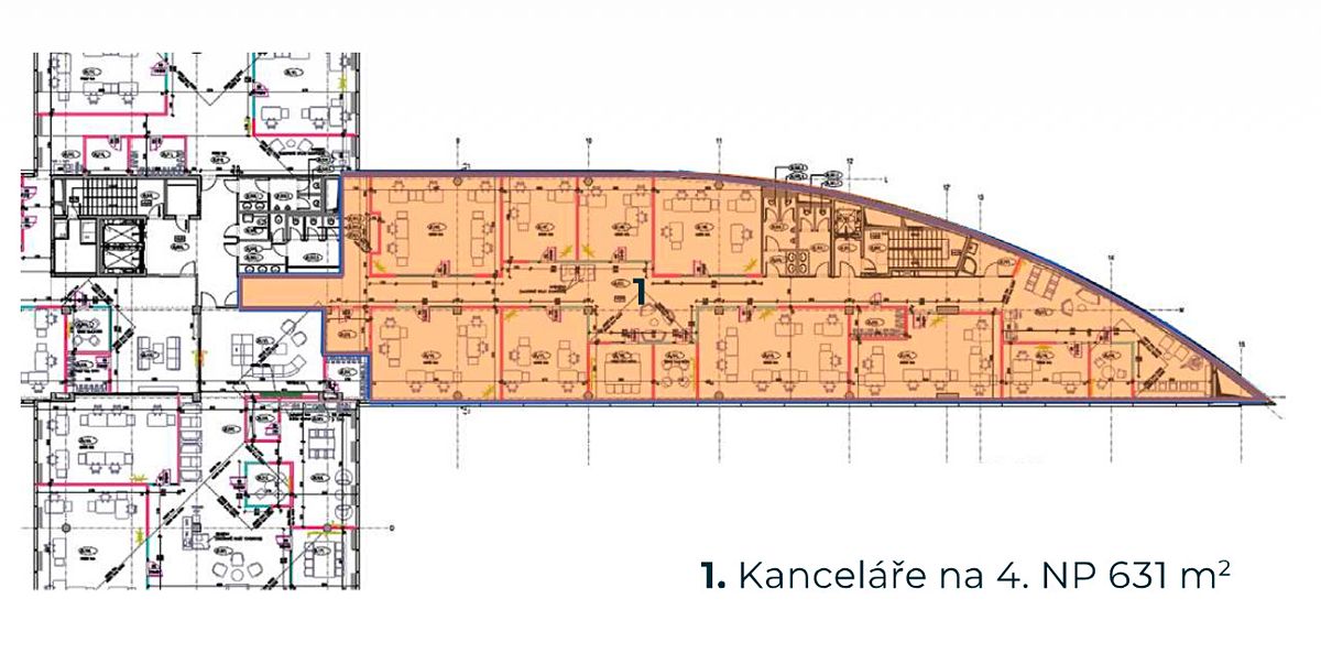 Pronájem kanceláře 631 m² – fotografie 3