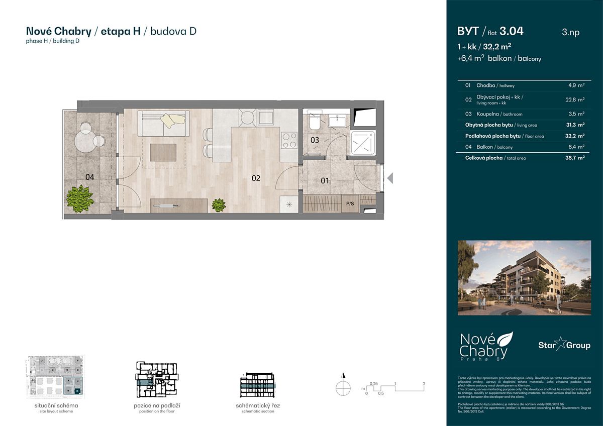Prodej bytu 1+kk 32 m²