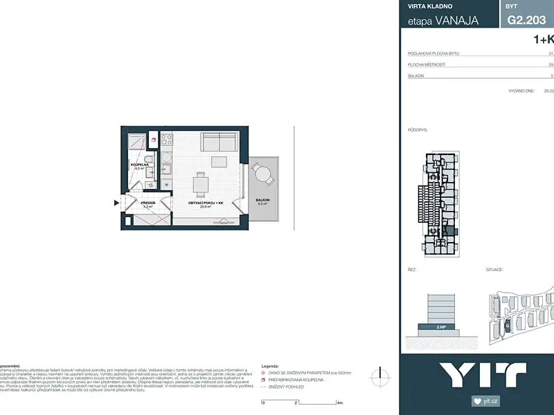 Prodej bytu 1+kk 29 m², Kladno – náhled fotky 2