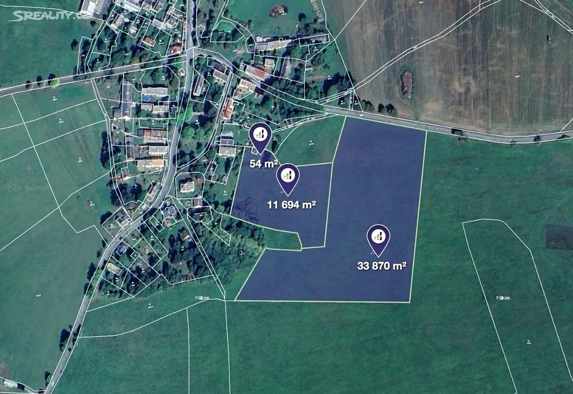 Prodej louky 45618 m², Útvina