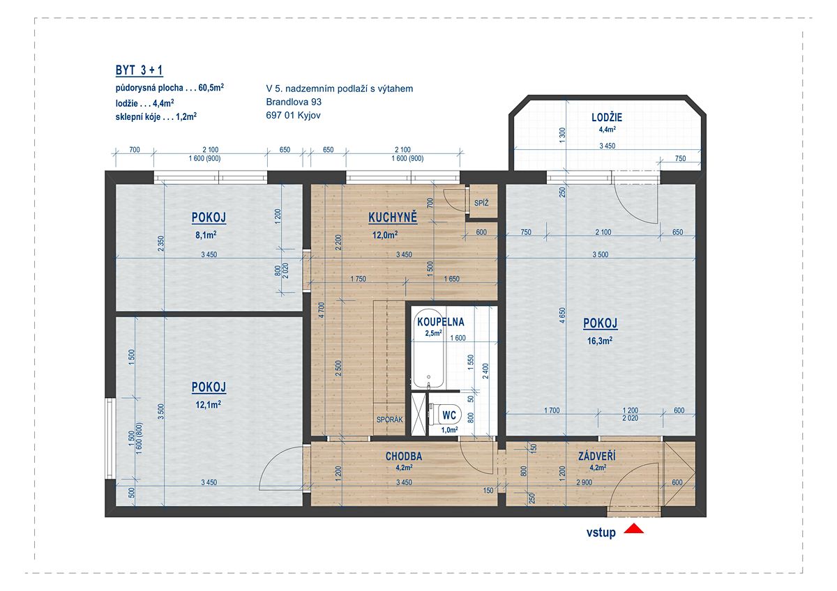 Prodej bytu 3+1 60 m² – fotografie 2
