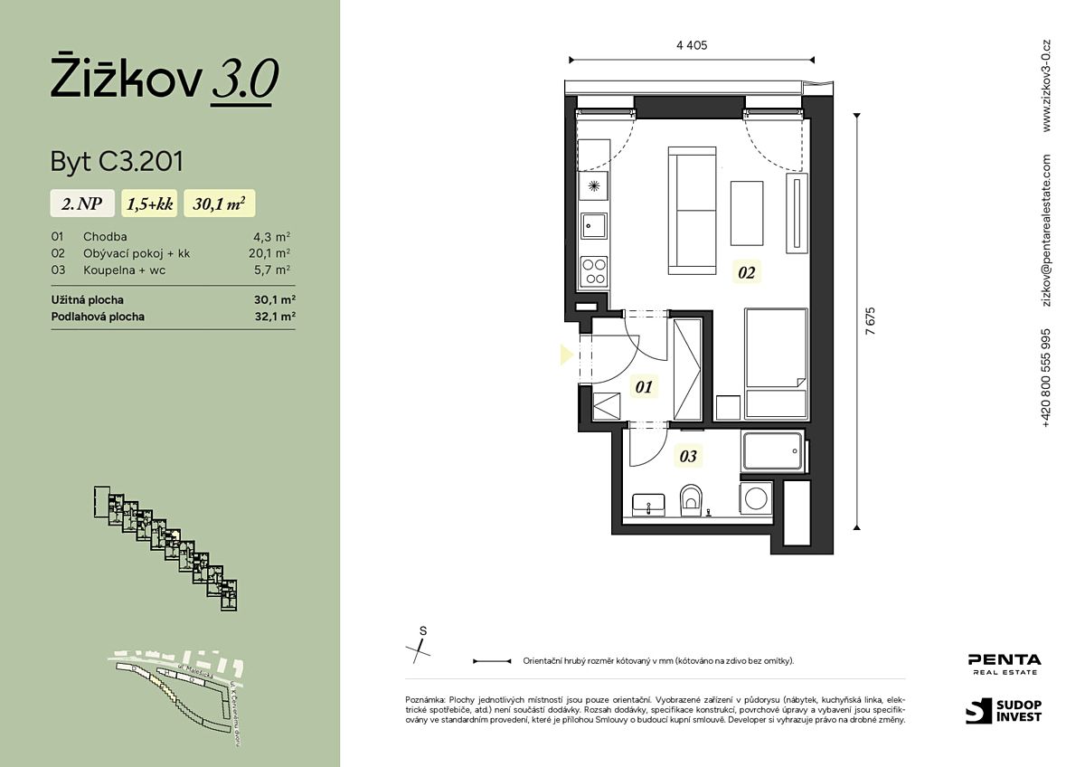Prodej bytu 1+kk 30 m² – fotografie 2
