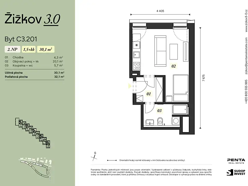 Prodej bytu 1+kk 30 m², Praha – náhled fotky 2