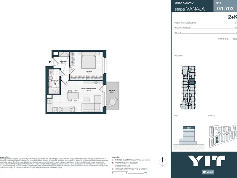 Prodej bytu 2+kk 49 m², Kladno – náhled fotky 2