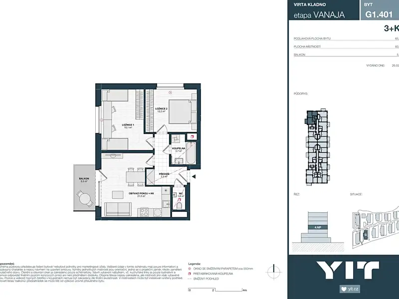 Prodej bytu 3+kk 61 m², Kladno – náhled fotky 2