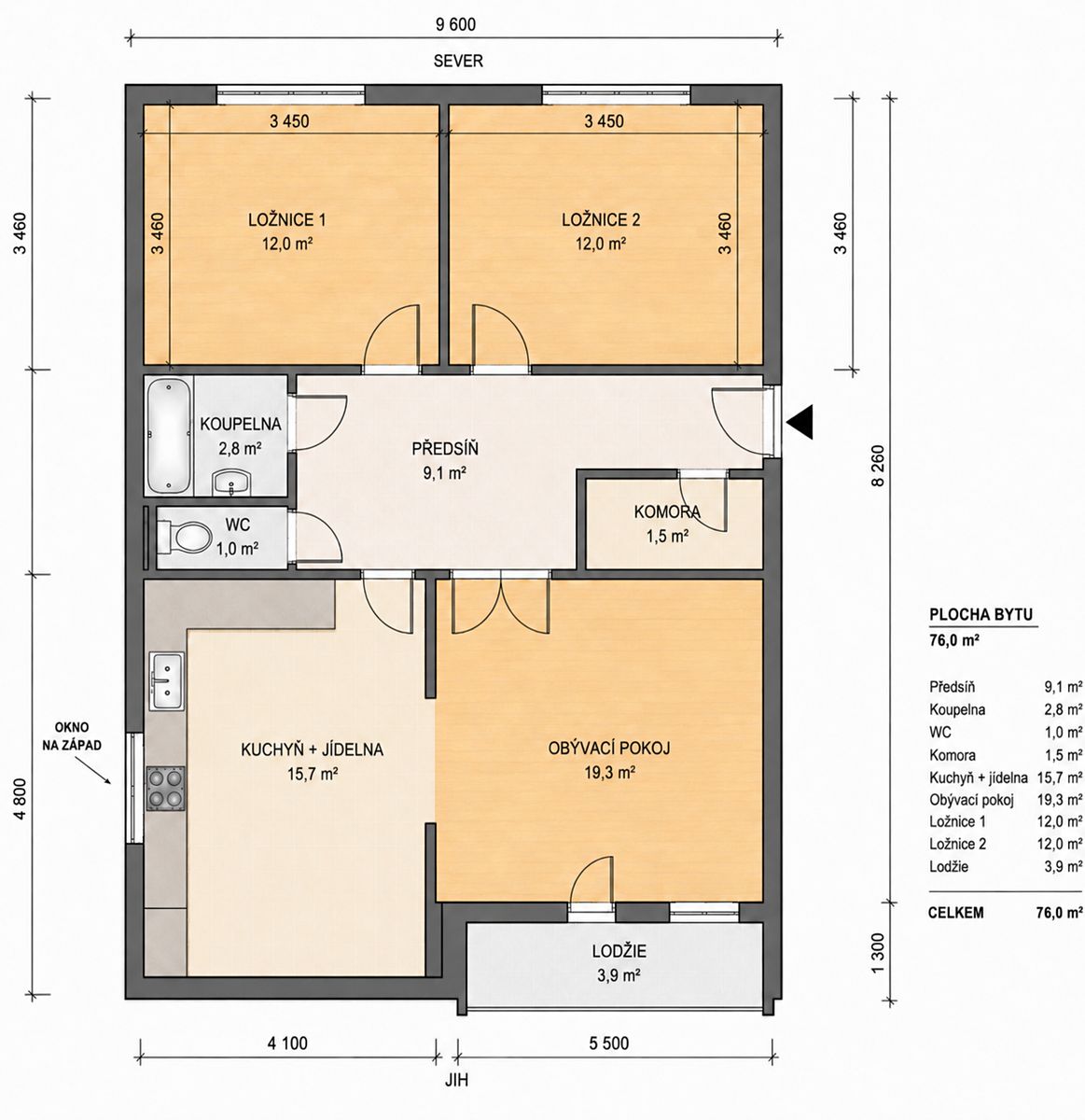 Prodej bytu 3+1 76 m²