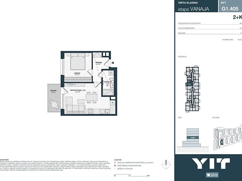 Prodej bytu 2+kk 43 m², Kladno – náhled fotky 2