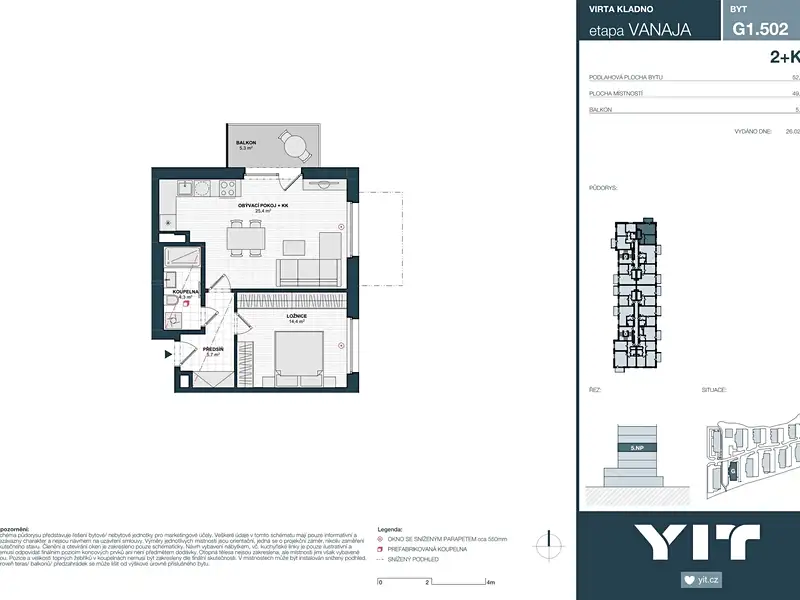 Prodej bytu 2+kk 50 m², Kladno – náhled fotky 2