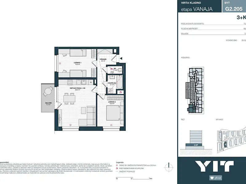 Prodej bytu 3+kk 68 m², Kladno – náhled fotky 2