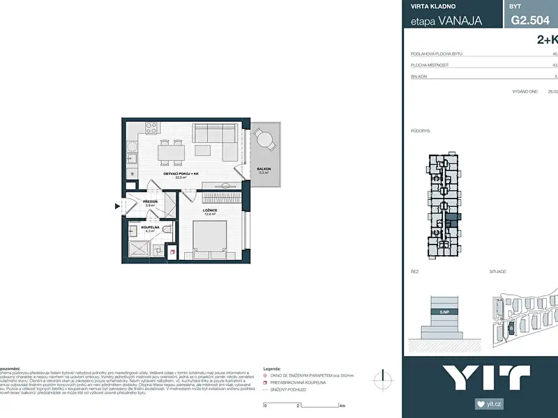 Prodej bytu 2+kk 43 m², Kladno – náhled fotky 2