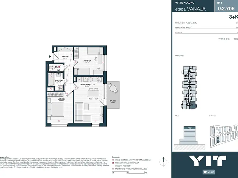 Prodej bytu 3+kk 61 m², Kladno – náhled fotky 2