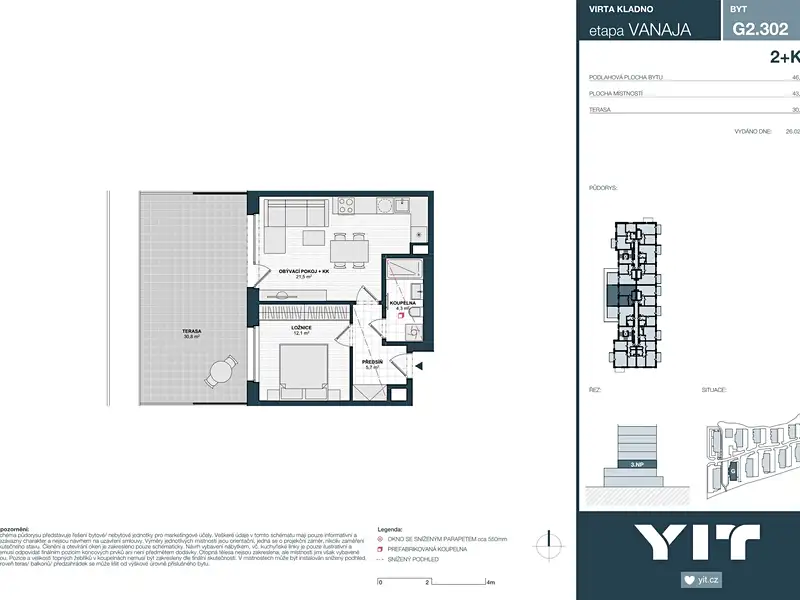 Prodej bytu 2+kk 44 m², Kladno – náhled fotky 2