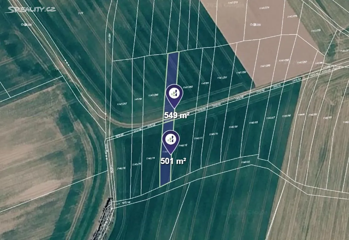 Prodej pole 1050 m², Milonice