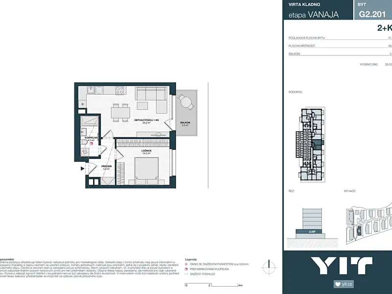 Prodej bytu 2+kk 48 m², Kladno – náhled fotky 2