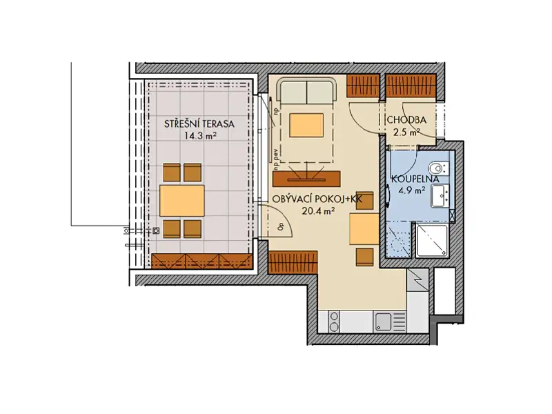 Prodej bytu 1+kk 42 m², Praha – náhled fotky 2