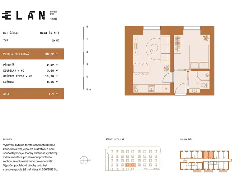 Prodej bytu 2+kk 29 m², Třebíč – náhled fotky 3