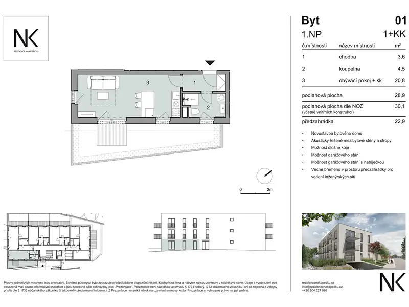 Prodej bytu 1+kk 29 m², Třeboň – náhled fotky 1